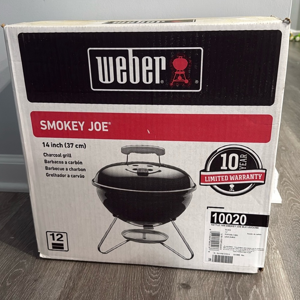 New in box Weber Smokey Joe Charcoal Grill - Black